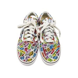 Vans Old Skool Dallas Clayton Pride Shoes Womens 8 Multicolor Graffiti Print NWT